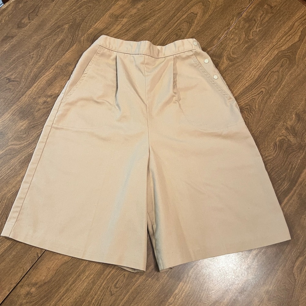 Laurente Paris Rome Vintage Khaki Shorts Tan High Waist Womens 9/10